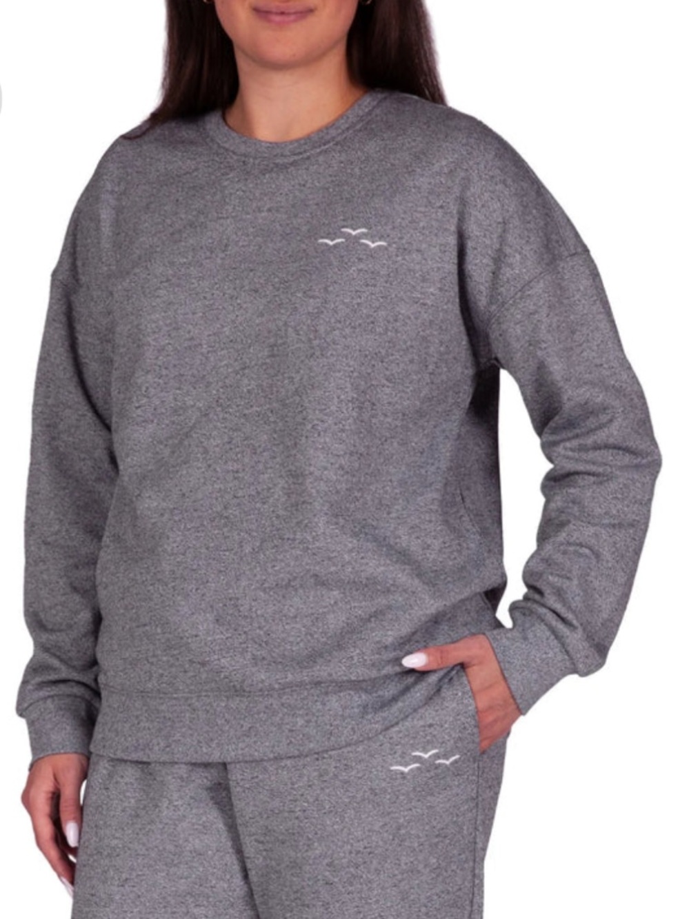 LAZYPANTS Fleece Crewneck *heathered black/grey*
